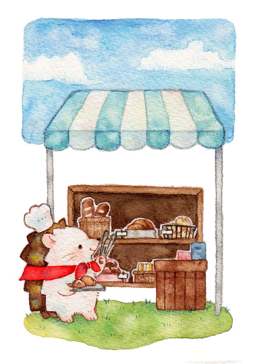 だてちゃん En Twitter ハリネズミくんのパン屋さん ふっくらもちもち美味しいパンは森のどうぶつ達に大人気 イラスト Illustration