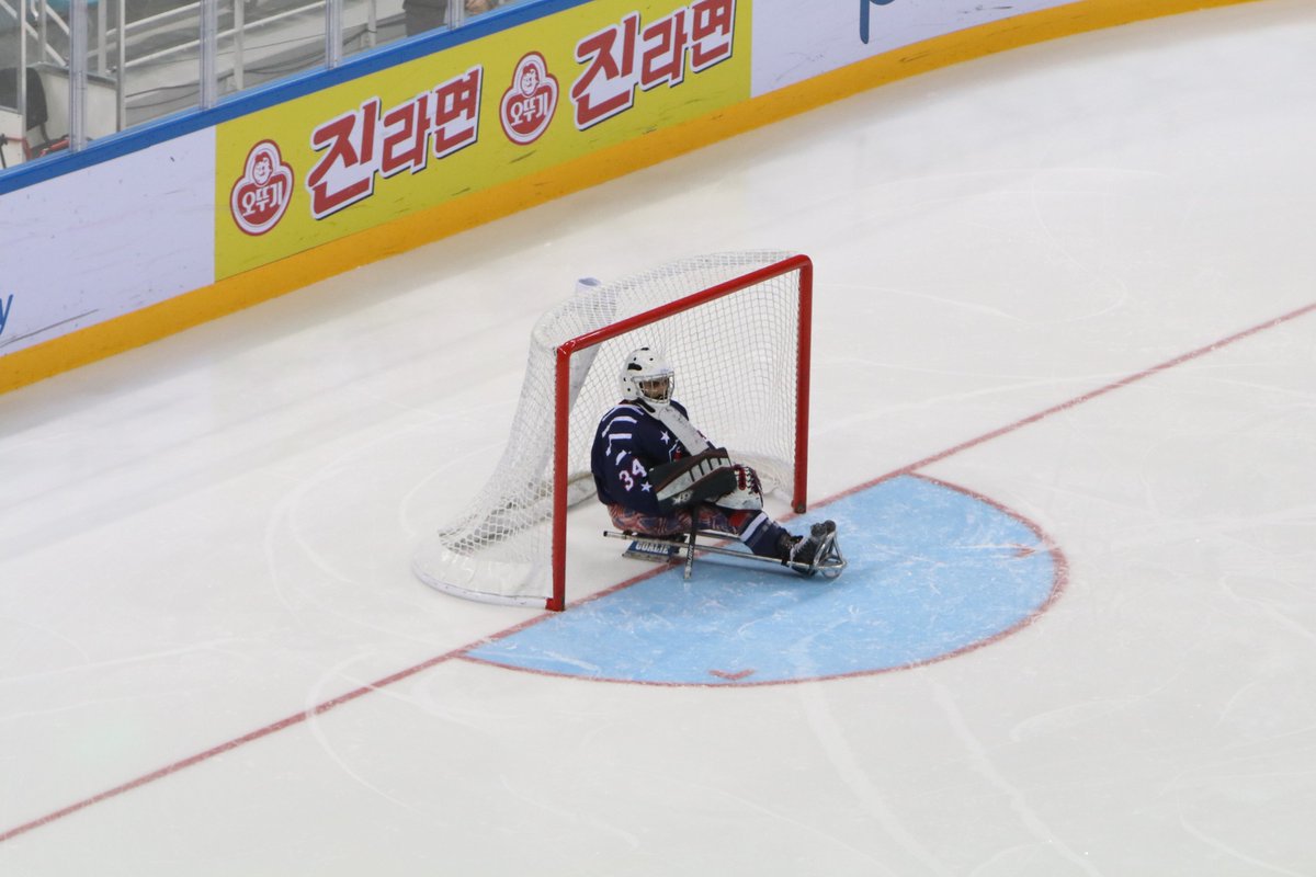 testevents_pc's tweet photo. Who will take the gold medal?! The #paraicehockey gold medal game USA VS CAN is being held in Gangneung Hockey Centre! #HelloPyeongChang https://t.co/cSLGLdnWUO