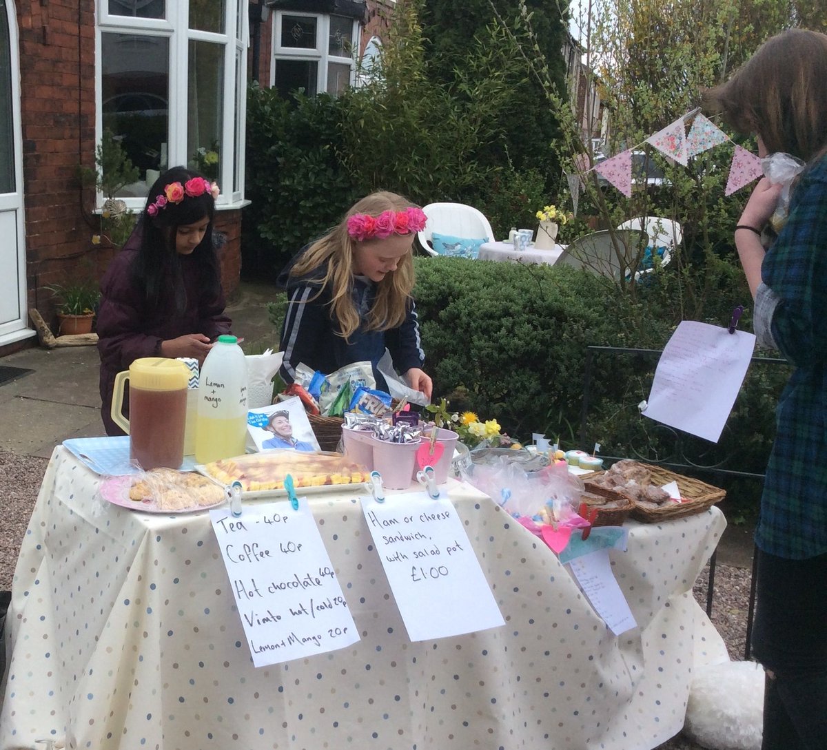 TheChristie's tweet photo. Well done to Rosie and Sara who raised a wonderful £105 for The Christie charity with a driveway 'Snack Shop' during half term. Thank you! https://t.co/5XKHp4ngP5