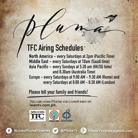PlumaTv's tweet photo. Pluma is now on The Filipino Channel (TFC)! This can now be viewed by everyone across the globe! #PlumaS2 #PlumaAngPagbabalik https://t.co/eYvf44sRxx