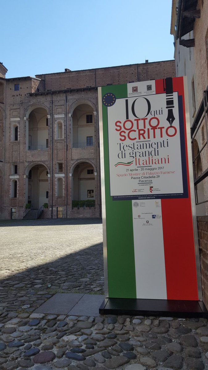 ilnotariato's tweet image. #ioquisottoscritto dal 21 Aprile al 20 Maggio i testamenti dei grandi italiani in mostra a Piacenza. Per info goo.gl/dEKgdL