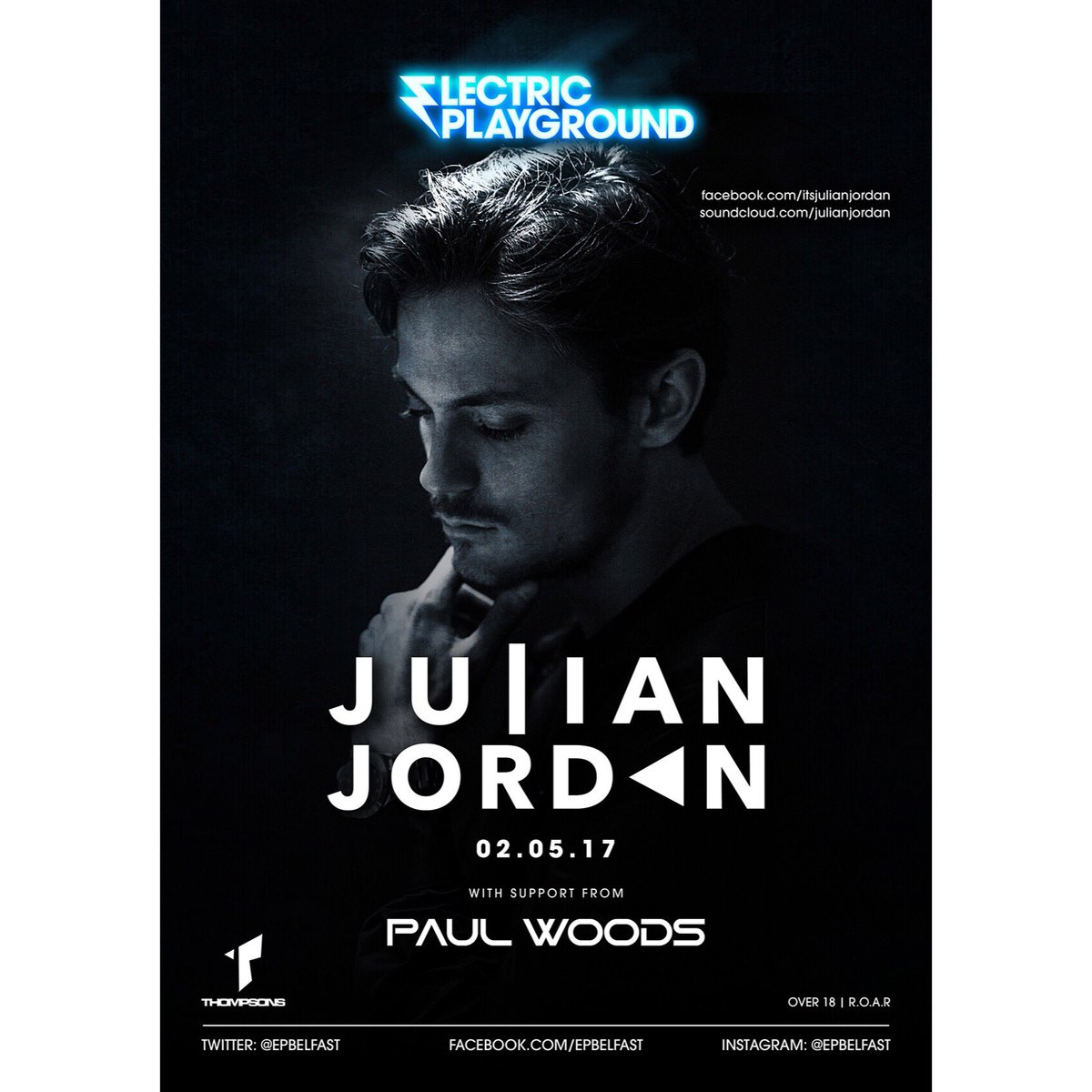 Electric Playground present. <a href="/JulianJordan/">JULIAN JORDAN</a> - 02.05.17 🇳🇱⚡
+ Support from <a href="/DJPaulWoods/">Paul Woods</a>