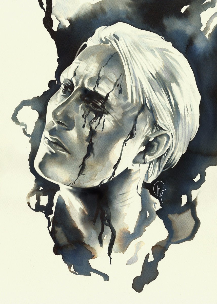 MariaEmege's tweet photo. Watercolor @theofficialmads #fanart inspired by #DeathStranding! @HIDEO_KOJIMA_EN sensei, looking forward to it. @MadsSource #MadsMikkelsen https://t.co/rNjqiALwCU