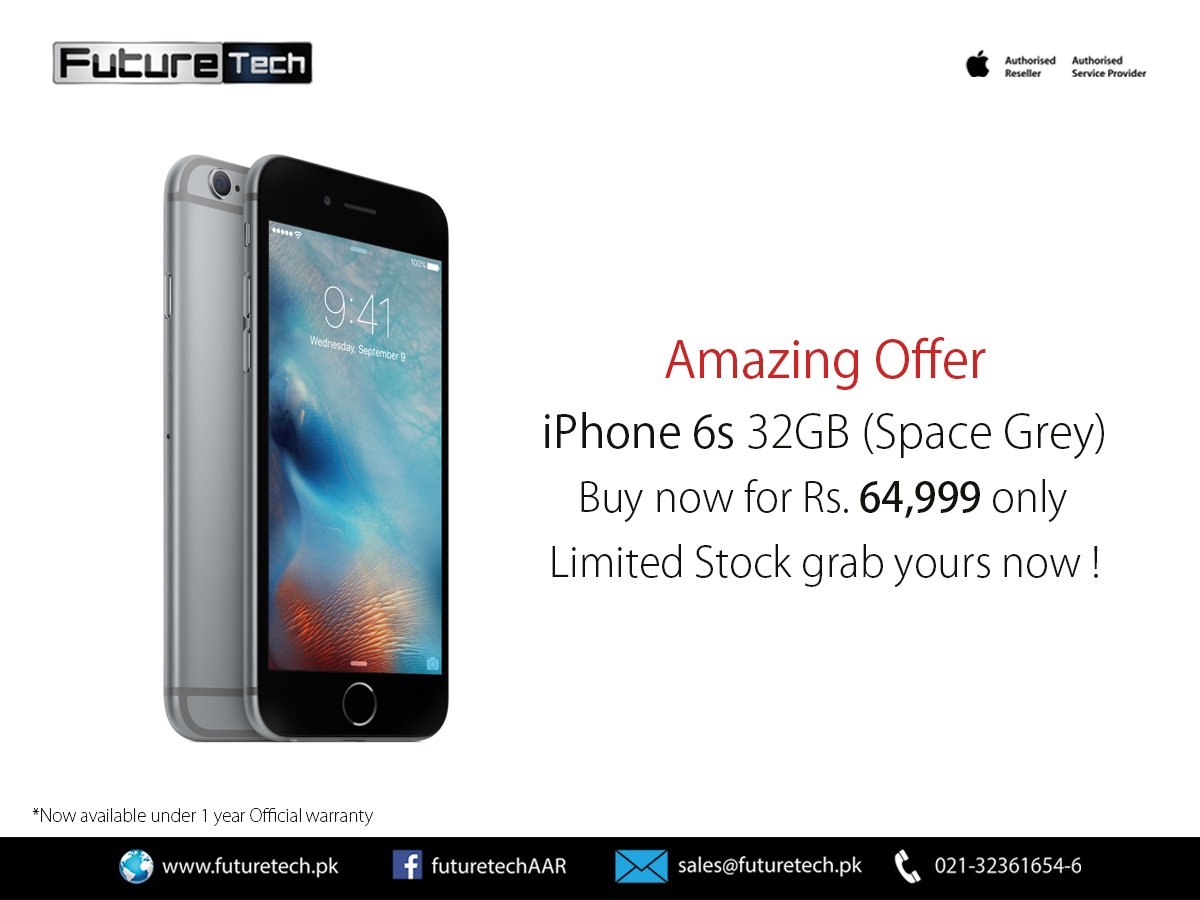 FutureTechAASP's tweet image. Amazing Offer !
iPhone 6s 32gb Now only for Rs. 64999/-
#Amazingoffer
#FutureTech 
#BestBuy
@FutureTechAAR