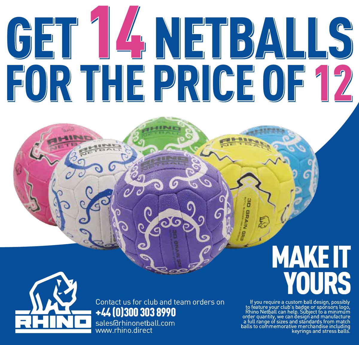 Rhino_Netball's tweet photo. Get 14 training and match netballs for the price of 12 https://t.co/0G1wdgRksy #rhino https://t.co/Fdaz9yJnEM
