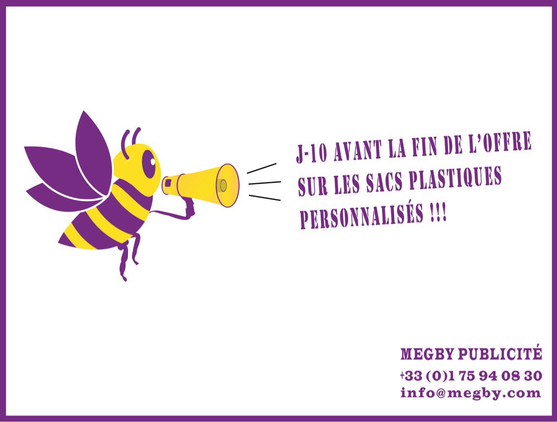 MegbyPub's tweet photo. J-10 ! 😱😁

#Publicité #BtoB #B2B #SacsPlastiques #Promos #Promotions #Réglementation #Epicerie #Restauration #Supermarché #Shopping #Sacs https://t.co/Fcg3cTYpWF