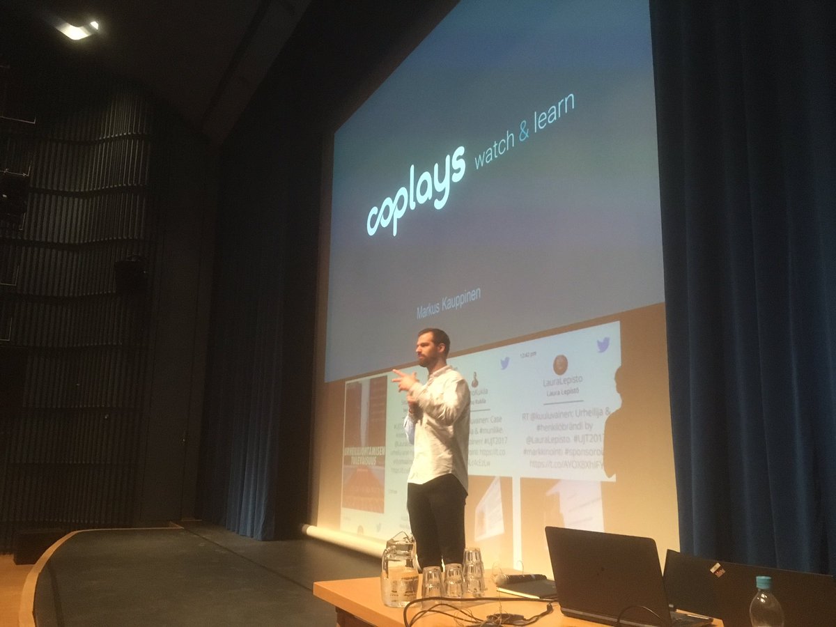 kuuluvainen's tweet image. Kolmas #startup #CoPlays &amp;amp; Markus Kauppinen. Konsepti lähellä sydäntäni! #UJT2017