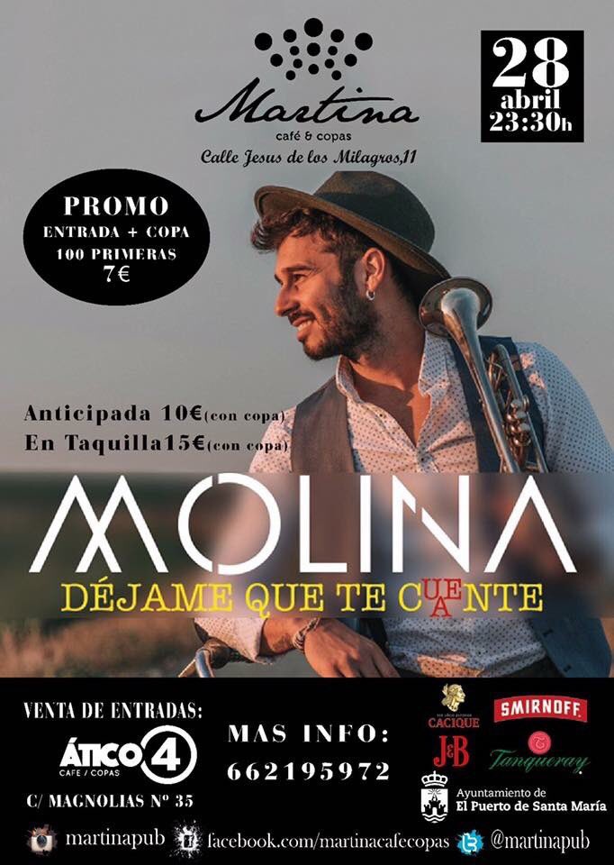 Nos vamos de concierto! Quien se viene....?? 28 Abril...
En el Puerto de Santa María (Cadiz)
Lugar mágico <a href="/martinacafecopa/">martina cafe&copas</a> <a href="/MolinaCFO/">club de fans Molina</a>