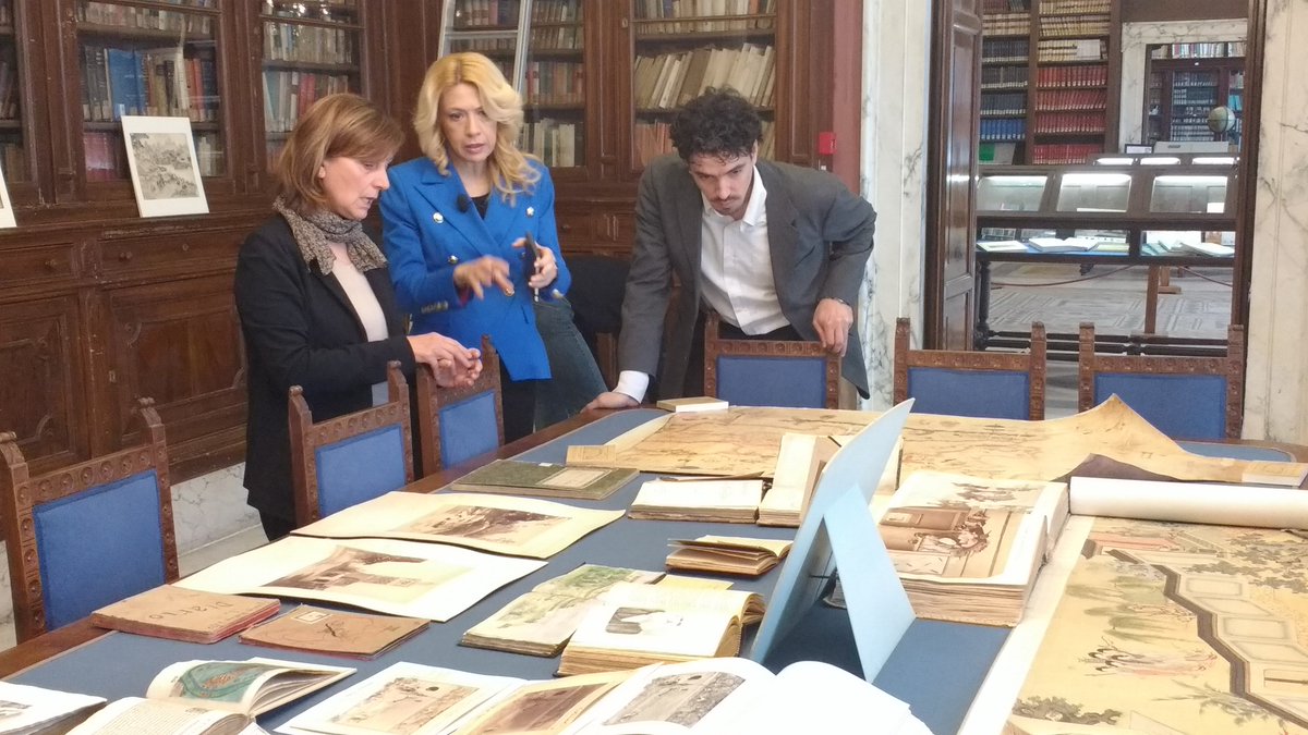 SGI_1867's tweet photo. Interviste in corso per il servizio sulla Società Geografica che andrà in onda il 26 maggio @RaiTre per il programma "Spazio Libero" #150SGI https://t.co/rB4PvSesLo