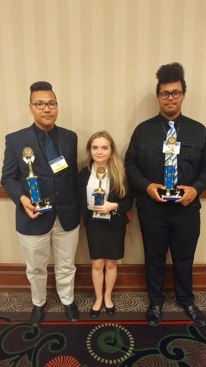 NewportHSFBLA's tweet photo. 4th Place in Computer Game and Simulation Programming! 
Congrats Terrell, Autumn, and CJ! #FBLAState #Anaheim #Nationals https://t.co/VuJ9QnGivq
