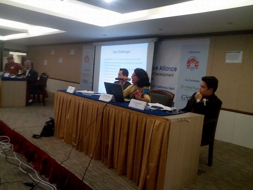 Dr.Bimala Rai Poudyal, former member of the National Planning Commission sharing insights into #gendergap 
#Globalpeace #GPYENepal