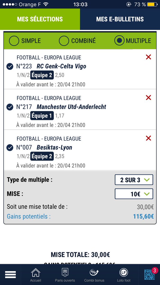 FastProno's tweet image. ⚽️ Multiple du jour 

#TeamParieur #ParionsSport #Fdj #EuropaLeague