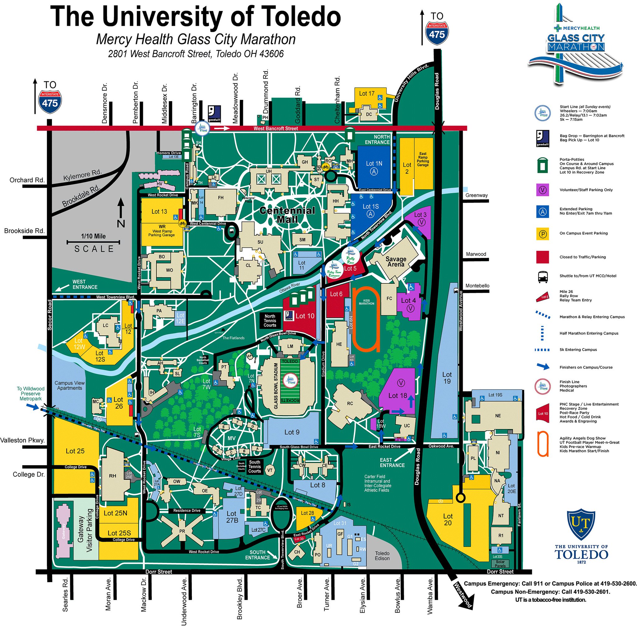 Map Of University Of Toledo Utoledo Police On Twitter: "Many Campus Roads Will Also Be Restricted  During The Gcm This Sunday Morning. See Map For Areas Of Campus That Will  Be Impacted By Races. Https://T.co/Pule362Wnk" / Twitter