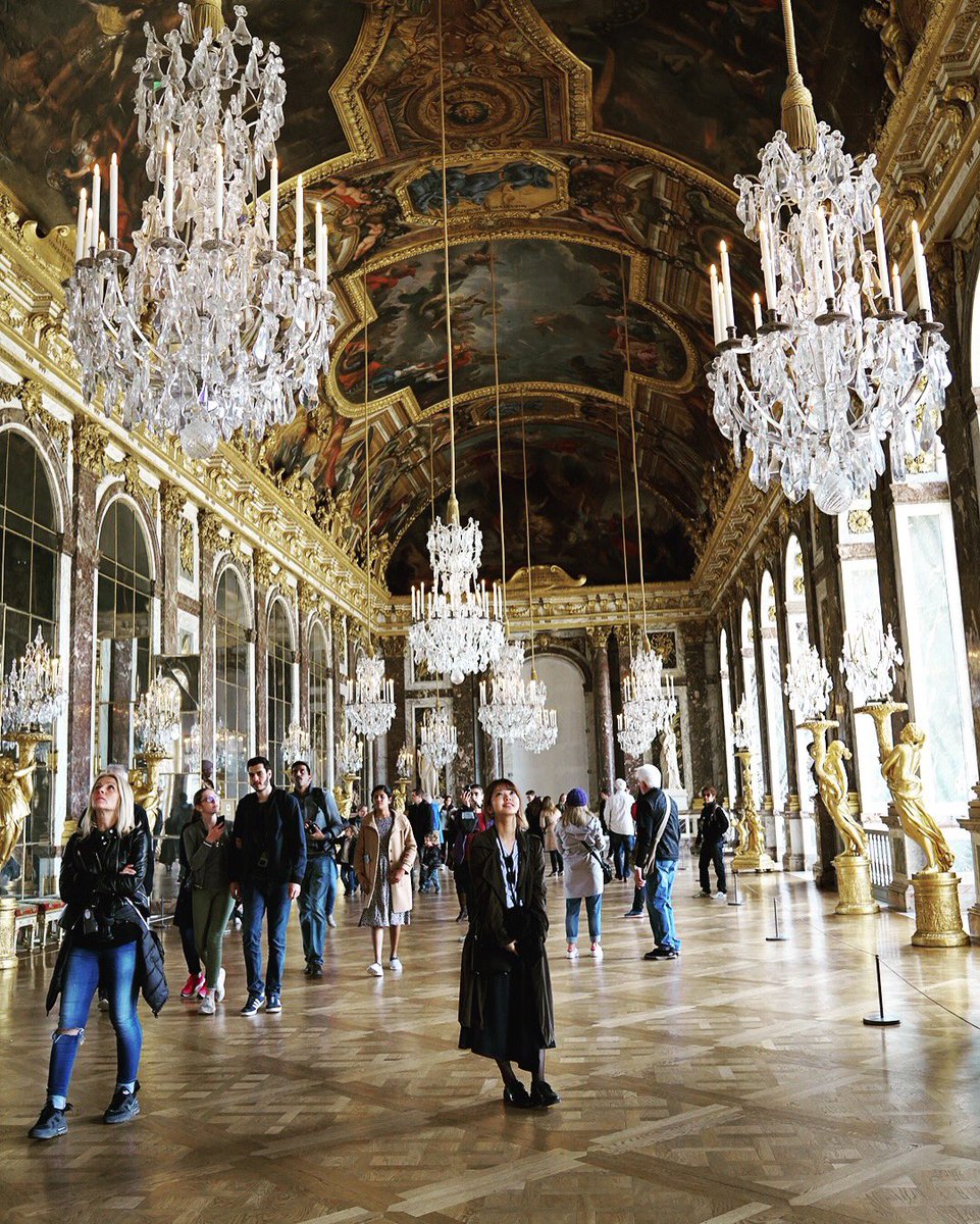 稲本有彩 Arisa Inamoto Twitterissa ベルサイユ宮殿内部 1枚目は鏡の間 そして宮殿に入場するための長蛇の列 長い列が何度も折り返されていて ２時間くらい並びました 途中雨は降るわ 帰りは氷が降るわで風邪ひきました ベルサイユ宮殿