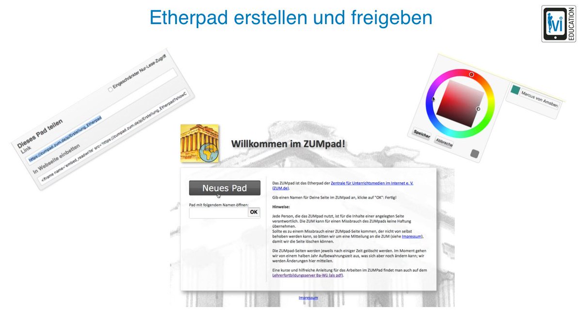 ivi_unterricht's tweet image. Kurzes #Tutorial zur Erstellung eines #Etherpad für interessierte KuK:ivi-education.de/video/etherpad… #DigitaleBildung #BayernEDU #FlippedClassroom