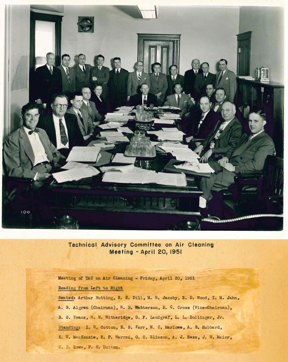 ashraenews's tweet photo. #TBT  66 years ago today! April 20, 1951 -- the Technical Advisory Committee on Air Cleaning meeting. #MyASHRAE https://t.co/ZsRK0AWrTX