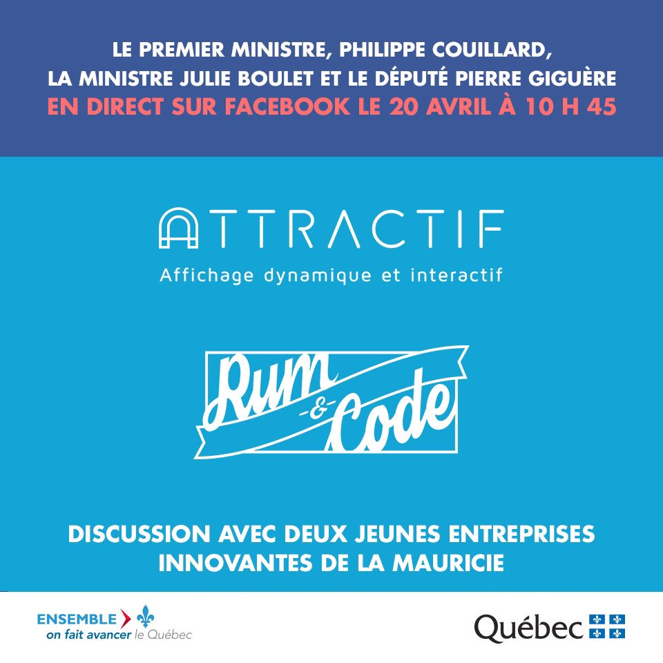 phcouillard's tweet image. En direct sur #Facebook à 10h45: bit.ly/2opPO4R  #polqc @rum_code