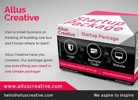 AllusCreative's tweet image. An affordable package with everything you need to get started. #ukbusinesslunch #startup #design #DigitalMarketing #Webdesign #logo #Cards