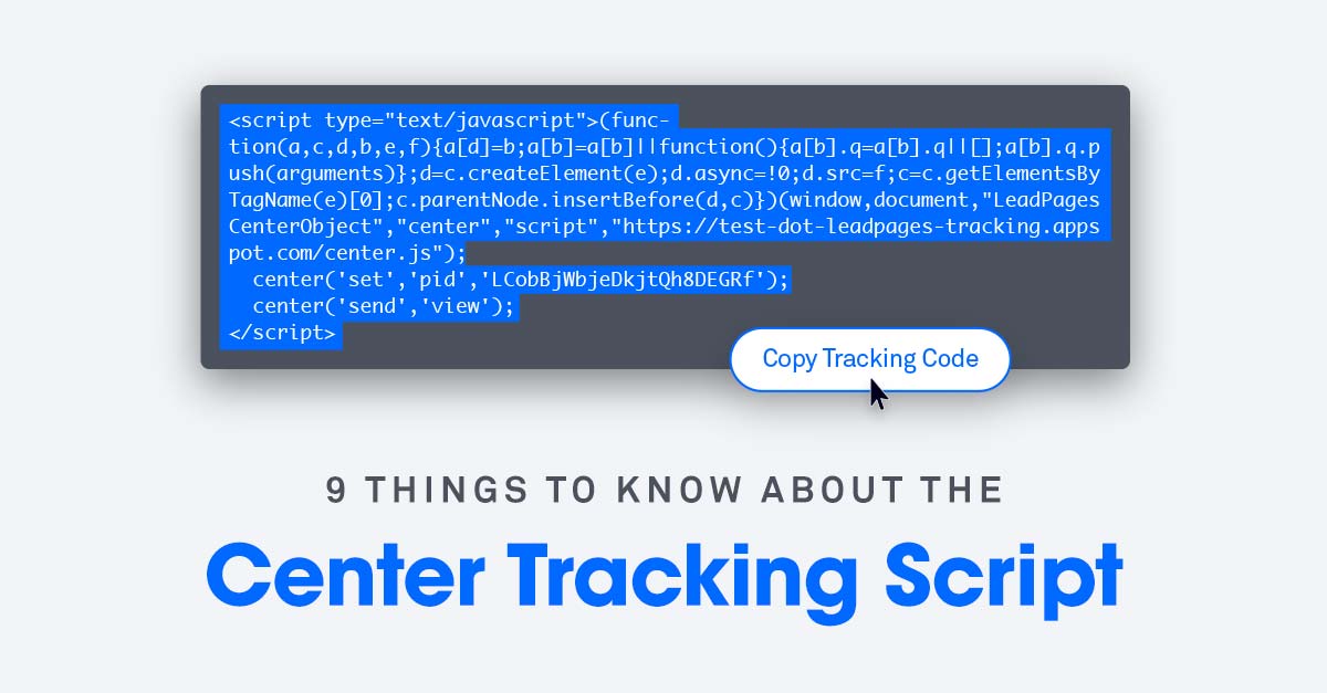 9 Things You Need to Know About the Center Tracking Code ow.ly/sNpv30aM186