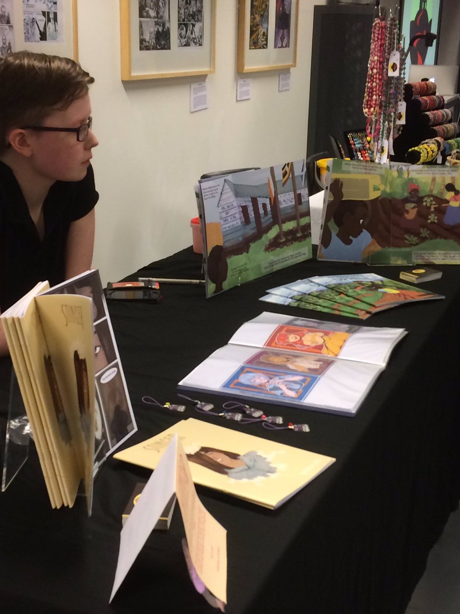 POPDUNDEE's tweet photo. Set up and ready for @UphillTrust's launch of "Patience Goes Uphill"! Pop along tonight; it's shaping up to be a lot of fun!@DundeeComicsCS https://t.co/NCaKJpy4KG