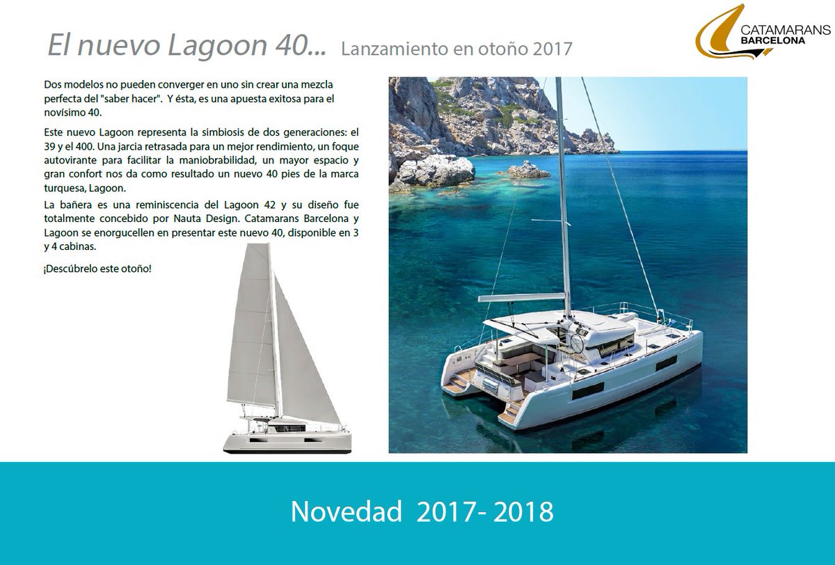 catamarans_bcn's tweet photo. ,Dos novedades se adhieren la familia #Lagoon, el nuevo #Lagoon40 y el nuevo #Lagoon50. Dos apuestas disponibles para este otoรฑo de 2017. https://t.co/P7OF6RSZPR