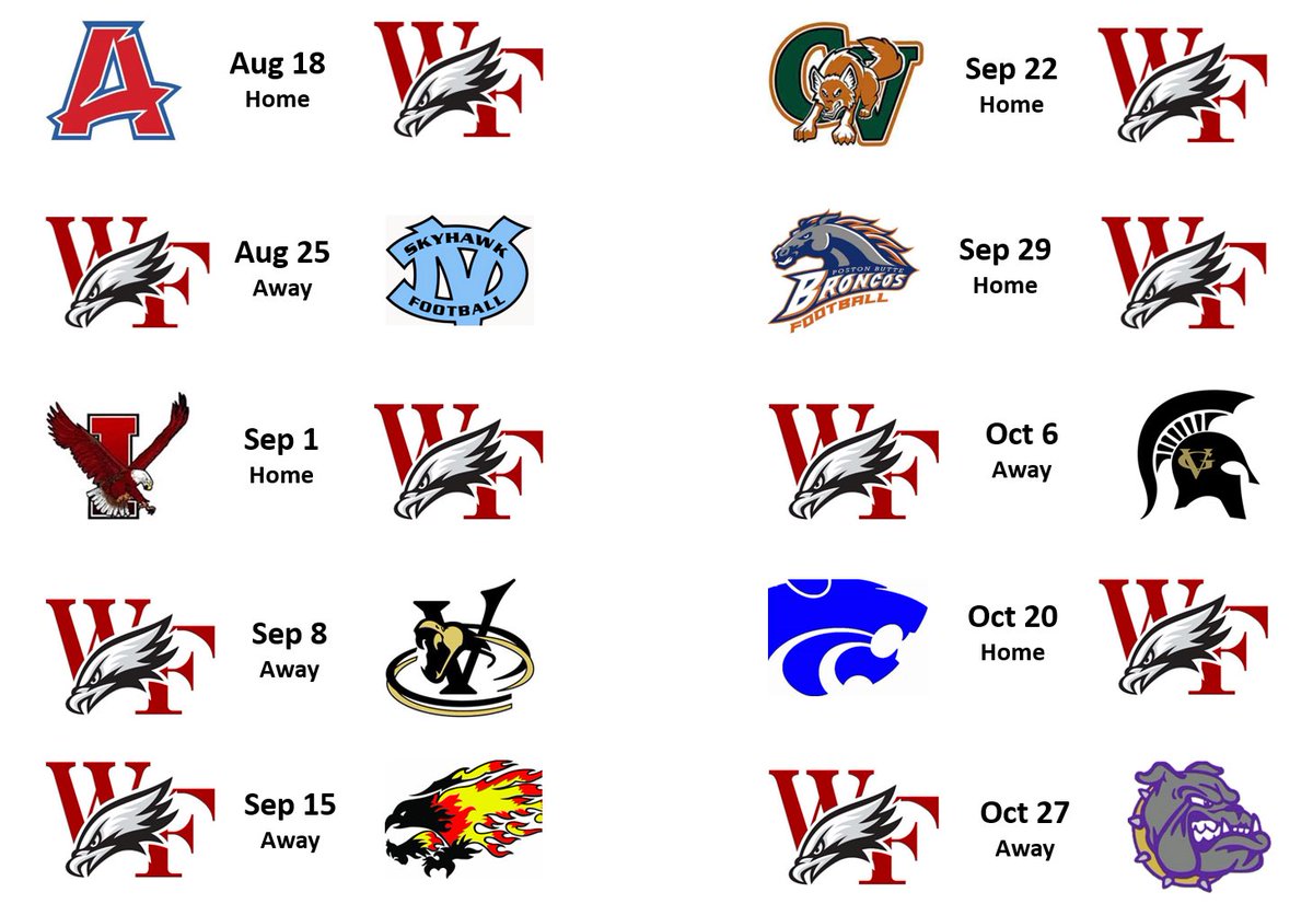 Another exciting season of <a href="/WFFootballTeam/">WF Football Boosters</a> is around the corner! Mark your calendars to attend every game for another #ChampionshipRun 🏈🏆💍