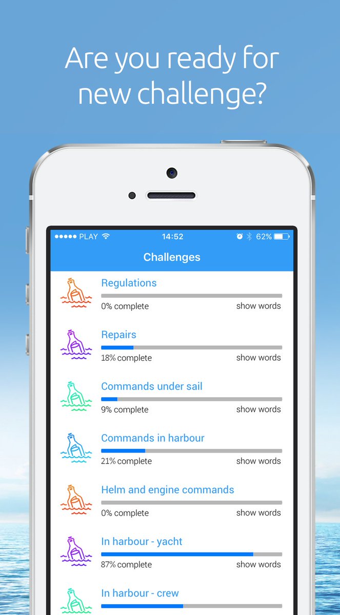 Speak English at sea - get our iOS app and learn nautical language.
#ENG #SPA #POL #POR #RUS #ITA vcb.la/7314b