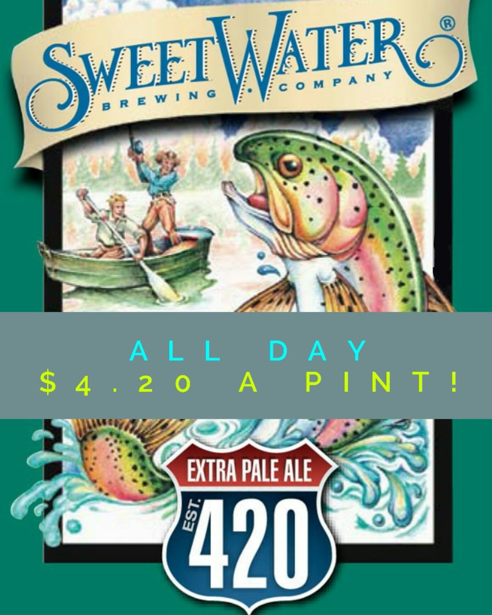 Sweet Water 420 for $4.20 ALL DAY! Cheers 🍻

#b2bistro #b2bar #redbank #nj #sweetwaterbrewery #sweetwater420 #craftbeer #drinkcraft