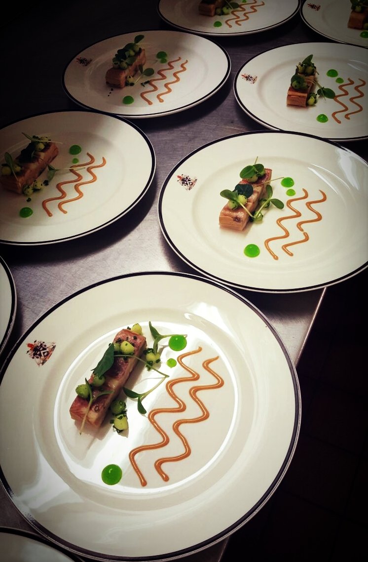 SearcysVintners's tweet photo. @SearcysVintners #delicious Smoked Eel &amp; Foie Gras terrine with nasturtium #edibleflower @VintnersCompany @Searcys https://t.co/D0ifRH3qyL