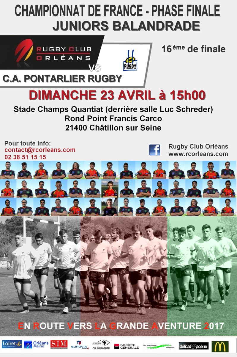 #16ème #juniors
La filière jeunes n'est pas en reste puisqu'elle jouera également les 16e dimanche 23 avril !!!
#GoRco #Fiersdenosjoueurs