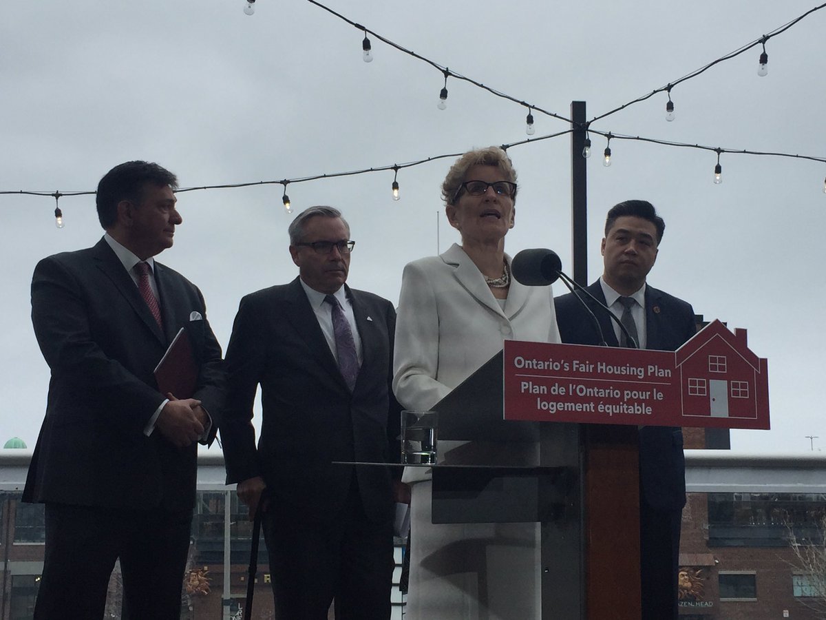 Premier Wynne announces 15 per cent non-residential speculation tax, rent control to all private rental units (incl. those built after '91)