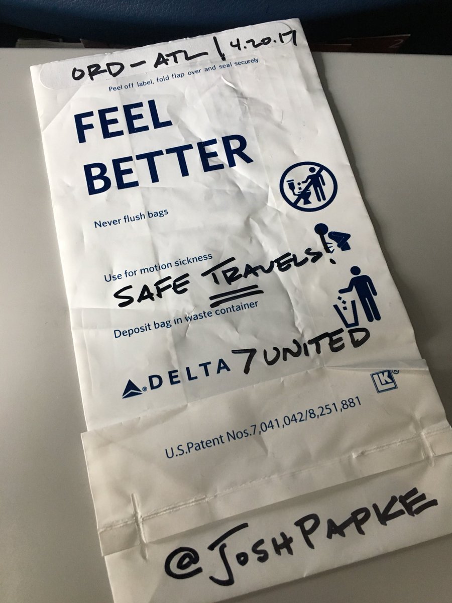 joshpapke's tweet image. @Delta #1973:
ORD - ATL

#BarfBagBlog:
This tweet is brought to you by a 1:1 ratio of seats to # of passengers.

#Happy420
#Delta &amp;gt; #United