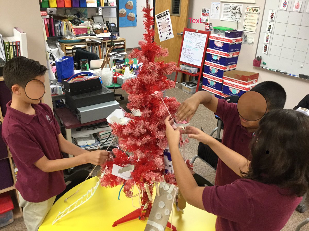 christinalaoshi's tweet photo. Great use for old Xmas trees-3rd gr Ss design & build their own #magictreehouse! #LMPThinkTank @LakeMaryPrep @LMP_LowerSchool #STEM #makered https://t.co/caqC0uota4