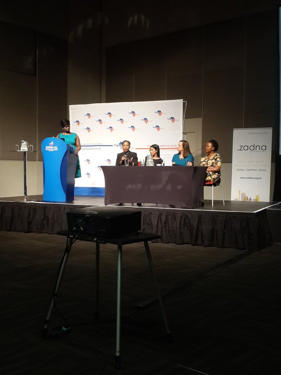 InnovateDurban's tweet photo. .@albert_aurelia @LangaMpume @caitlingevers &amp; Phindiwe Fitlane talk Women in Tech @DigitizeAfrica https://t.co/2nm92G8Lxv