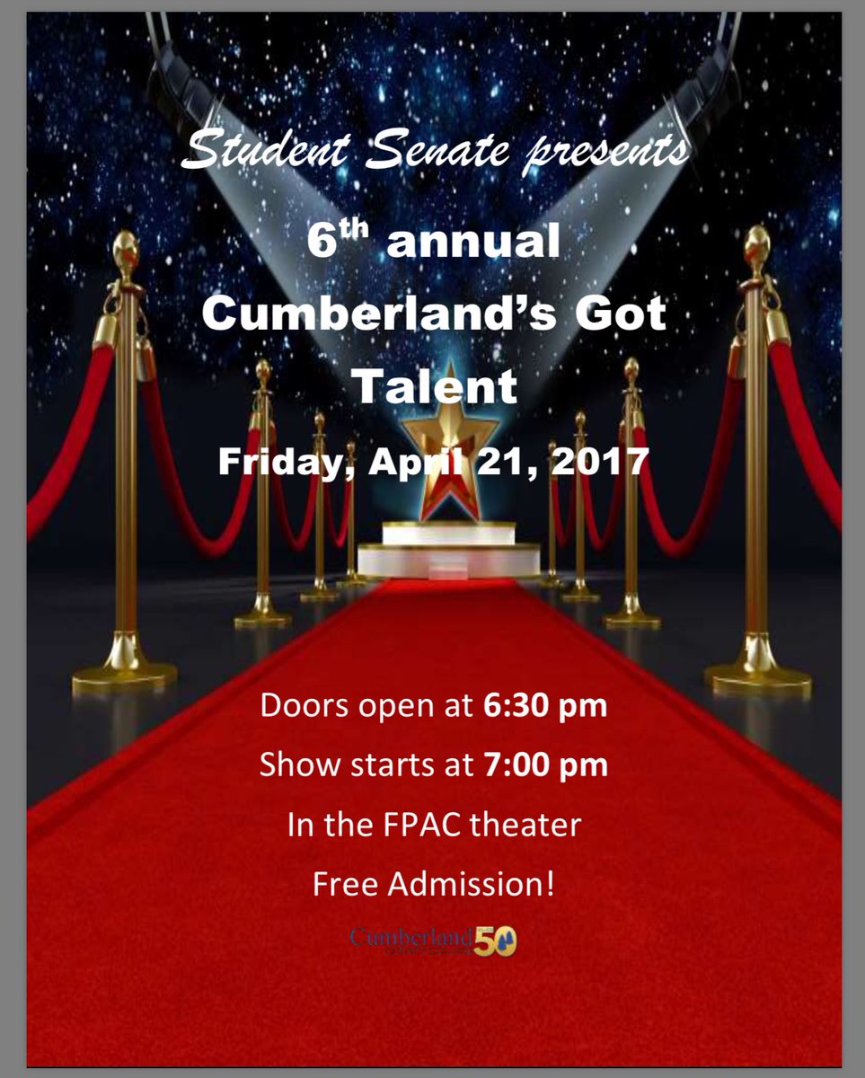 StudentLifeCCC's tweet photo. Tomorrow night!!! Come out and see @ccc_nj talent! @senate_ccc @CCCAlumni https://t.co/XjPHX4SGI9
