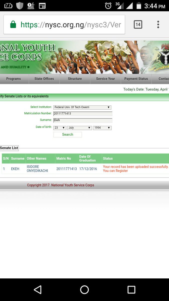 Isidoreek's tweet image. @nysc_ng Upon registering for mobilization #2017A I saw my birth month #DOB as Sept instead of July. How do I rectify? Was correct earlier.