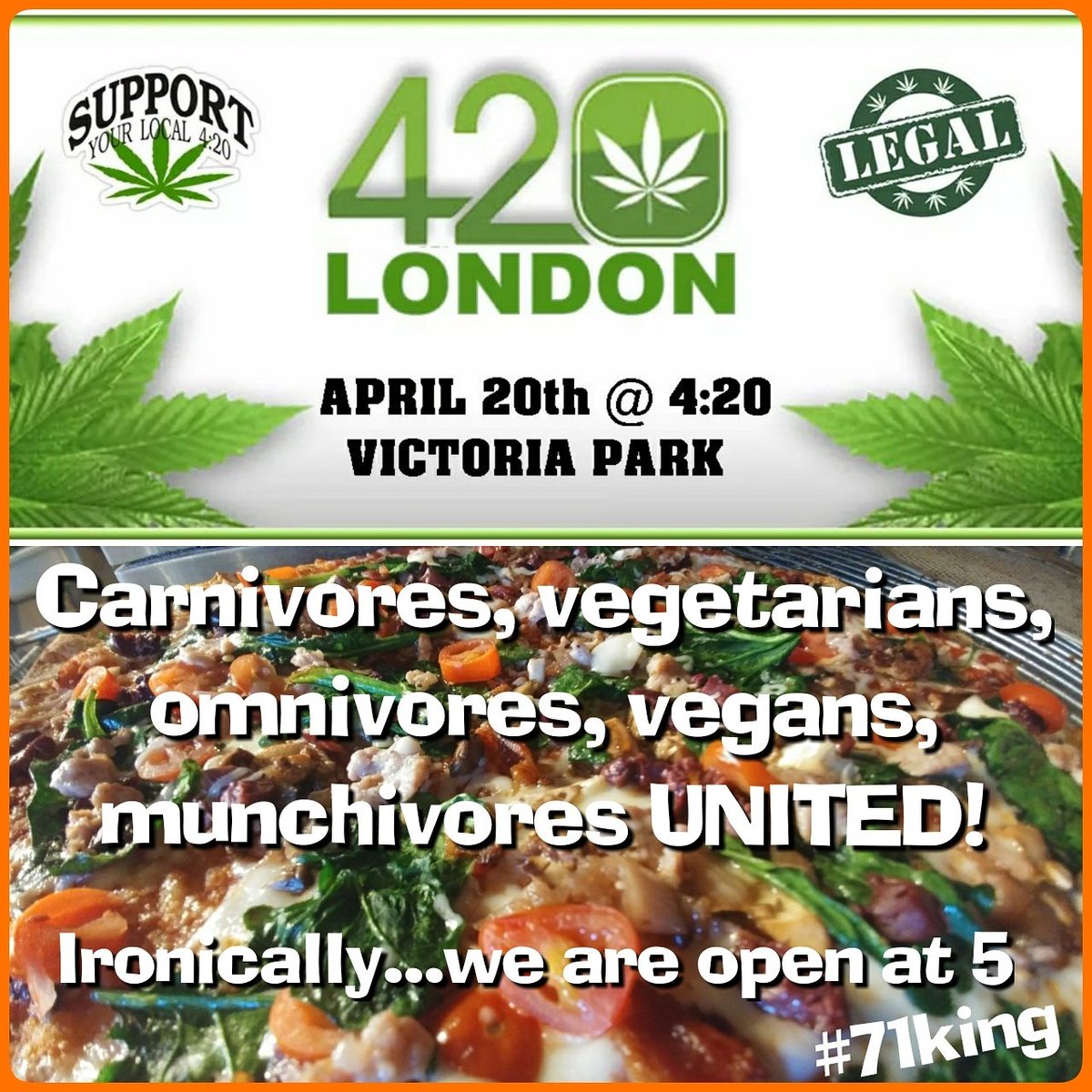 zenZaPizzeria's tweet photo. #zenZa #71king #420 #pizzamunchies @Downtown_London https://t.co/PvNw4QQAIY