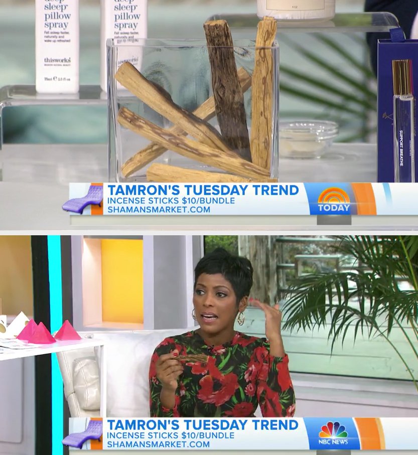 ShamansMarket's tweet photo. #tbt to that one time we were on the #todayshow @TODAYshow @tamronhall #smallbusiness  #palosanto https://t.co/zWNWhlcGop