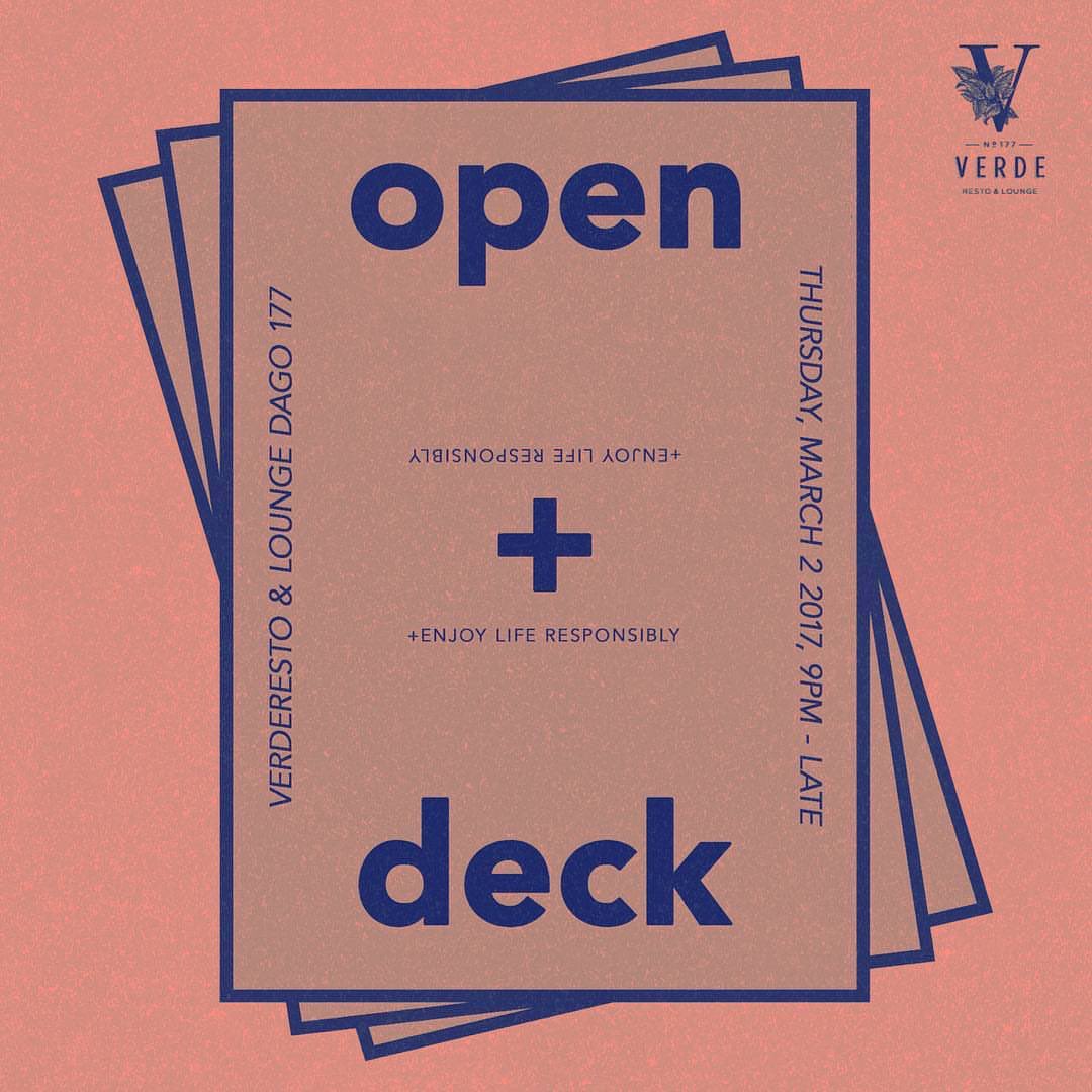 Our weekly events calling all the DJ's in town for OPEN DECK starting from 9pm tonight.