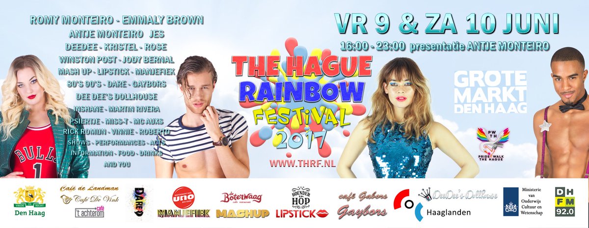 The Hague Rainbow Festival 2017  9 &amp; 10 juni Grote Markt!
facebook.com/events/2437868…
#thrf #gmdh #lgbt #romymoneiro #emmalybrown #pridewalk
