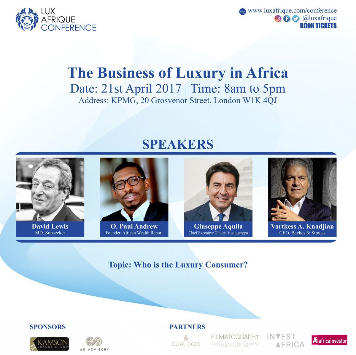Backes_Strauss's tweet photo. Tomorrow Backes &amp; Strauss CEO, Vartkess Knadjian, will be speaking at the Lux Afrique conference answering 'Who is the Luxury Consumer?' https://t.co/2UbFNypE2A