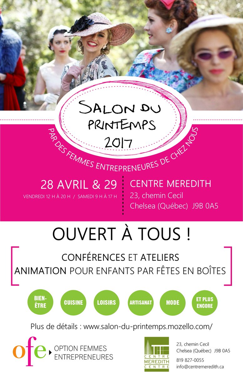 FemmesEmploi's tweet photo. Activité gratuite à #Gatineau #salon #printemps #entrepreneuriat https://t.co/00LieRDbnN