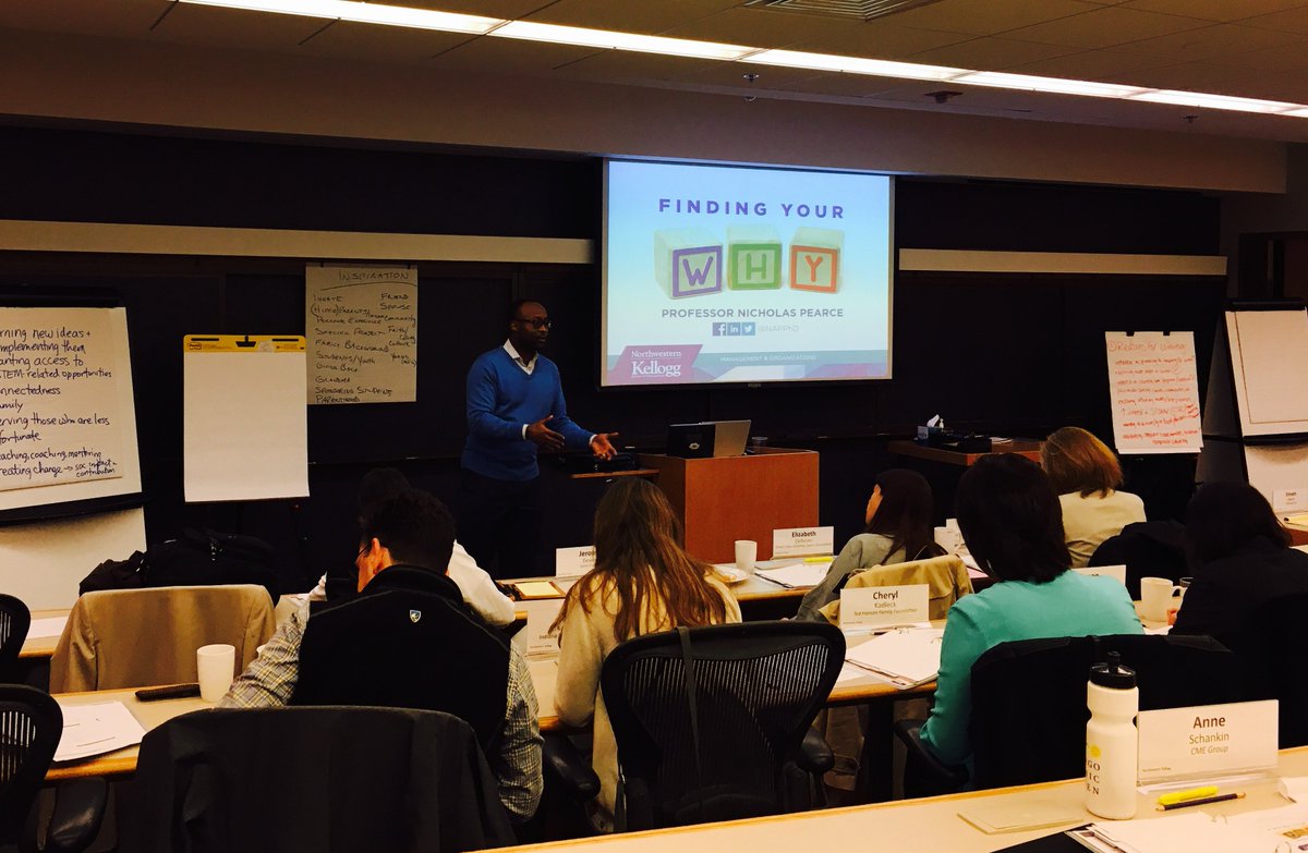 TriLinc's tweet photo. Day 2 at @KelloggSchool #StepIntoImpact. Professor @napphd leading a thought-provoking discussion on finding your why. #socialimpact #impinv https://t.co/k3lV9NL1xR