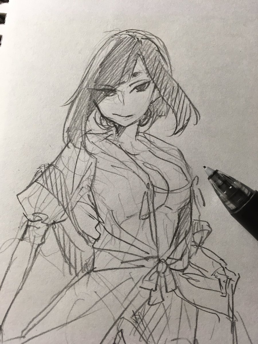特別何かに使うわけじゃないけれど、キャラデザして遊んでたんですが、女の子を描こうとしたときになんでこんなにパッツンにしちゃうのかなぁとか
