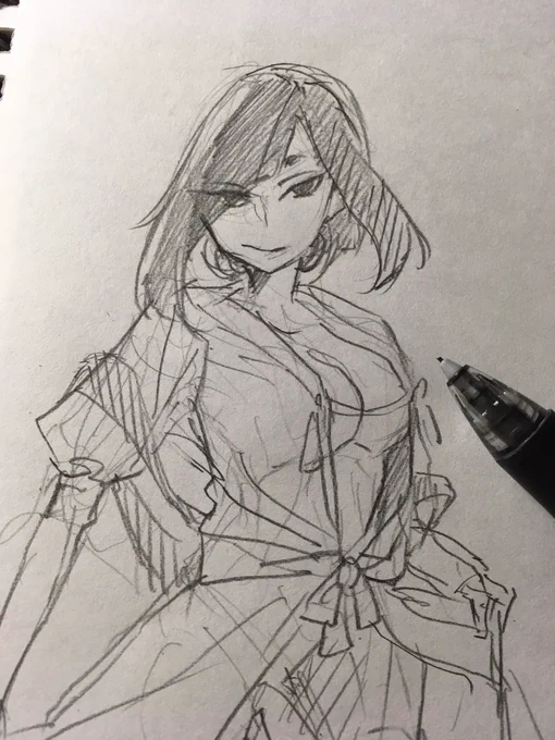 特別何かに使うわけじゃないけれど、キャラデザして遊んでたんですが、女の子を描こうとしたときになんでこんなにパッツンにしちゃうのかなぁとか 