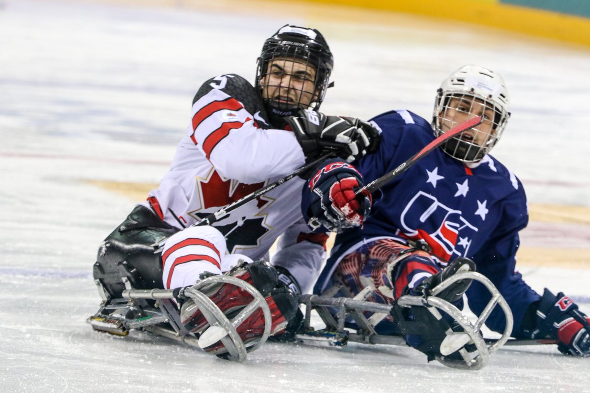 testevents_pc's tweet photo. Photos from the #ParaIceHockey gold medal game #CAN VS #USA Congratulations to the new champion 🇨🇦! More photos -> https://t.co/b58itHh8YU https://t.co/ebxoMylHsE