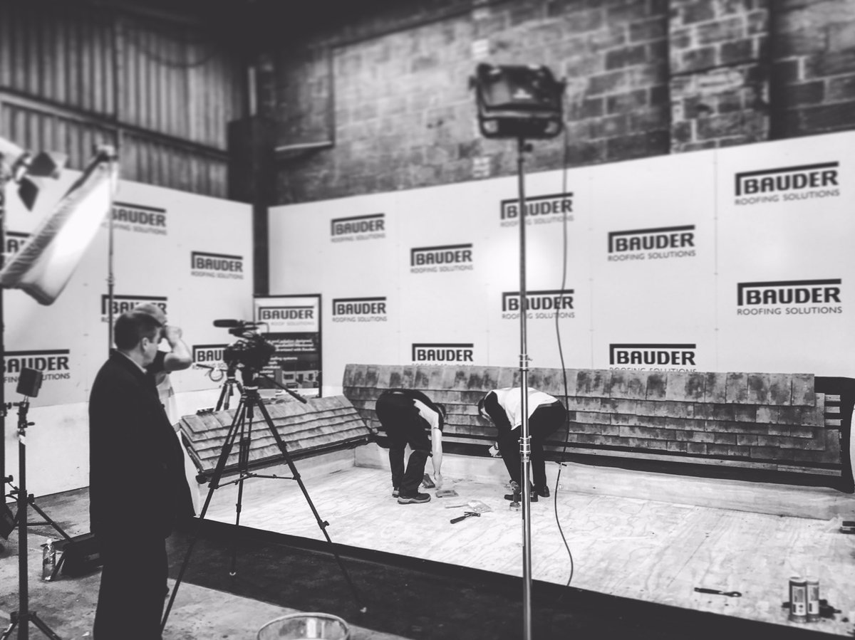 zion_creative's tweet photo. A fun couple of days filming product installation with the team at Bauder #roofing #c100 #astra #HMI https://t.co/EhEQ33zKVt
