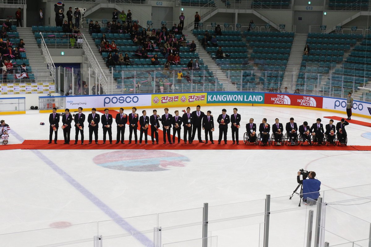 testevents_pc's tweet photo. The Gangneung 2017 World #ParaIceHockey Championships A-Pool have finished with the closing ceremony! #HelloPyeongChang #HelloParaIceHockey https://t.co/ECPuUKaUQp
