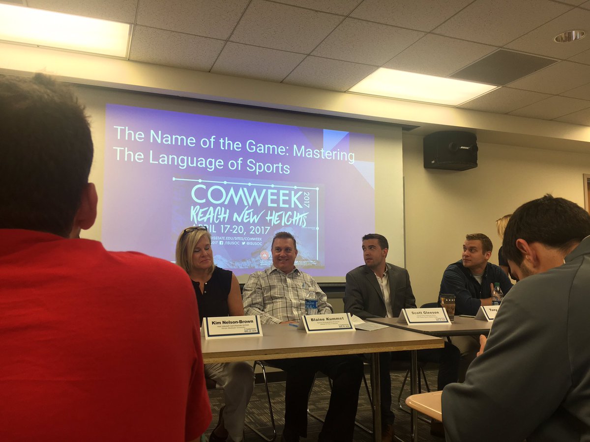 KadeHeather's tweet photo. I'm here for the sports journalist panel this morning in Fell 162 #COMWeek2017 https://t.co/vrob0xYnnN