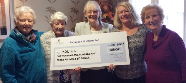 AgeUKNorthants's tweet photo. Susie Davies was delighted to be presented with a "large cheque" from @RVNorthampton, for full story follow link https://t.co/iGTB9OVT18 https://t.co/T2RwjdIFrK